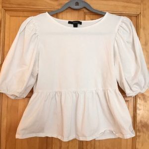 White puff sleeve top